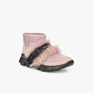 Ugg Fluff Punk Ankle Women Fashion Boots Pink (5931URVCN)